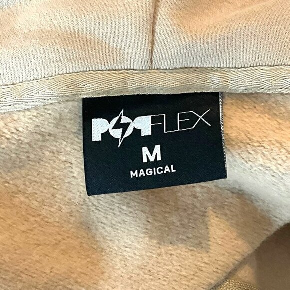 PopFlex Half Zip Warm Up Hoodie Latte Oversized Sweatshirt Size Medium M - Picture 10 of 11